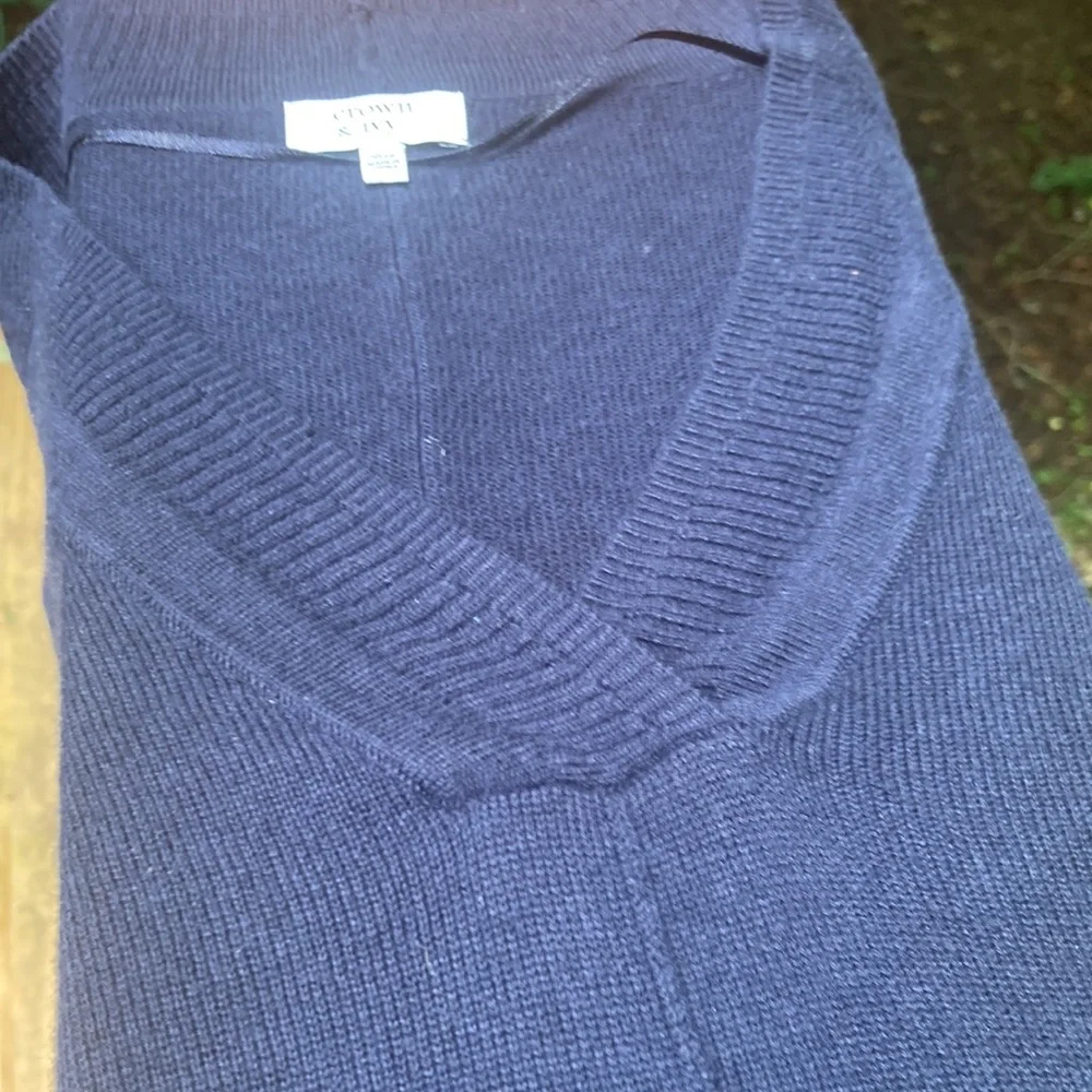 Crown & Ivy blue cotton wool blend cape